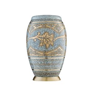 Classical Ceramic Teardrop <b>Urn</b> With Gold Leaf Design For Dogs - Product Image 4