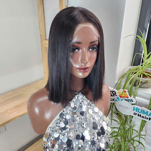 Mayorista GUGU HAIR SDD Super Double Drawn 5*5 Lace Front 100% Virgen con Cutícula Alineada Vietnamita Rizado Kinky Peluca Corta HD - Product Image 1