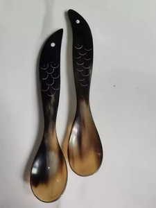 ช้อนมุกหอยมุกพร้อมด้ามเขาควาย ช้อนคาเวียร์ 20 ซม. งานฝีมืออินเดียแท้ 100% เหมาะสำหรับเสิร์ฟคาเวียร์พรีเมียม - Product Image 6