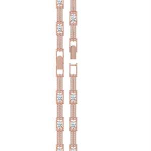 สร้อยข้อมือประดับเพชรทรงเรเดียนท์คัทสีน้ำเงินแซฟไฟร์ 8 เม็ด ดีไซน์วงแหวนต่อเนื่องแบบเฮโล คลัสเตอร์  ทอง 14k 18k - Product Image 5