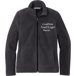 Custom Women's Ultra Warm Custom Design Brush Fleece Jackets Autumn/Winter Stand Collar Pattern Decoration <b>Polyester</b> <b>Filling</b> - Product Image 1