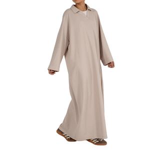 Abaya de qualité supérieure col en V col rabattu respirant musulman luxe pour femme Abaya élégante modeste pour femme - Product Image 1