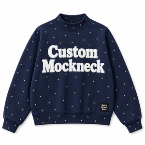 Sweat-shirt unisexe à col montant avec strass, motif lettre appliqué personnalisé, coupe décontractée, pull tricoté sur mesure, vêtement d'automne - Product Image 2