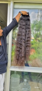 Extensiones de cabello crudo indio Natural negro 100%, extensiones de cabello humano tejido Remy ondulado a granel de alta calidad - Product Image 3