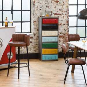 Tabouret de bar Vandana Vertex Novara en cuir et métal - Product Image 2