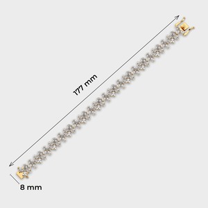 Pulsera de tenis con diamantes en forma de flor para mujer, oro de 18 quilates, joyería fina, lujosa, glamorosa, contemporánea, para boda - Product Image 5