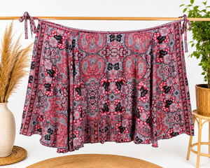Women's Maxi Chiffon Skirt Natural <b>Elastic</b> Waist Paisley Print Vintage Style A-Line Loose Fit Lightweight Summer Casual <b>Dress</b> - Product Image 5