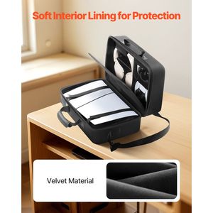 Custodia da trasporto antiurto in silicone e PC per PS5 Slim, borsa da viaggio in EVA con rivestimento interno morbido e divisori imbottiti per protezione extra - Product Image 4