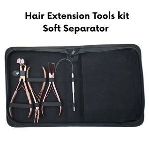 Kit d'outils pour extensions capillaires : Pince à sertir les micro-perles, Extracteur de perles, Pince à boucle pour extensions adhésives, Pince bec de canard, Pince crocodile, Boîte à perles - Product Image 5