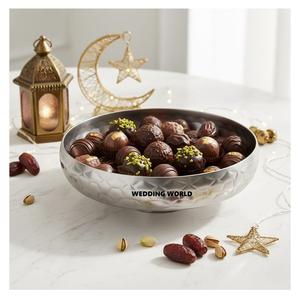 Tazón de Chocolate de Metal con Acabado Mate, Tazón Decorativo de Diseño para Mesa, Tazón Redondo para Dulces, Tazón de Chocolate de Oriente Medio - Product Image 1