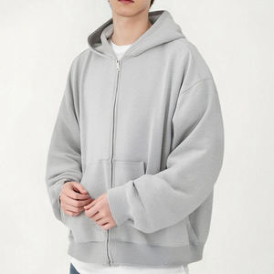 Vente en gros de sweats à capuche zippés de qualité supérieure, style streetwear, avec logo brodé personnalisé, prix d'usine, fournisseur - Product Image 4