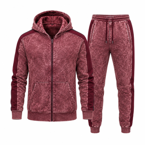 Unisex Washed <b>Polyester</b> <b>Tracksuit</b> Full Sleeve Zipper Jacket Solid Color Casual Autumn Wear With Side Pockets Regular Fit - Product Image 6