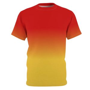 Camiseta de manga corta para hombre con degradado de rojo a amarillo, corte regular, informal, de punto, con cuello redondo, sublimación por transferencia de calor. - Product Image 1