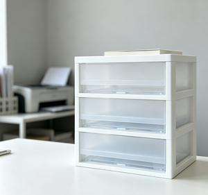 Organizador de escritorio transparente de 3 niveles, listo para usar, para documentos, papeles, archivos, artículos de papelería, para oficina y hogar. - Product Image 3