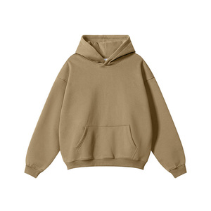 Sweat-shirt à capuche oversize pour homme, couleur unie, en coton French Terry, décontracté, avec poche, coupe classique, automne - Product Image 1