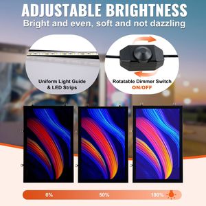 24 \ "X 36 \" กรอบรูปอลูมิเนียมสีดำ, กรอบรูป LED กล่องไฟแบ็คไลท์สำหรับป้ายโฆษณาทางเท้าไฟฮาโลวีน - Product Image 3