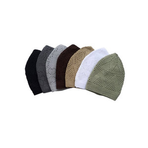 Chapeau Kufi musulman de haute qualité pour hommes, bonnet de prière islamique en coton brodé, couvre-chef traditionnel - Product Image 4