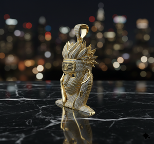 Pendentif Anime Naruto Uzumaki Mode Sagesse Personnalisé, Sertie de Diamants Micro-Pavés, Fabriqué à la Main en Or Jaune 925 - Product Image 2