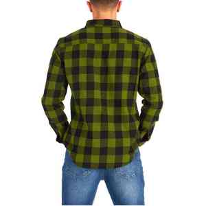Chemise en flanelle à carreaux pour homme, col à capuche, manches longues, boutons sur le devant, logo personnalisé en relief, matelassée, coupe décontractée, coton - Product Image 2