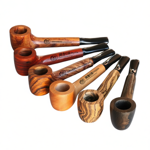 Pipe à fumer en bois de style vintage de qualité supérieure, finition laquée, type courbé, durable, réutilisable, écologique, logo personnalisé, directement de l'usine - Product Image 2