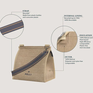 Reusable Burlap Jute Picnic Tote <b>Bag</b> for Outdoor Travel and Daily Shopping - Product Image 3