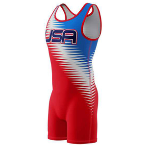 <b>Men</b> Custom Fit Breathable Wrestling Uniforms Sublimated Compression Wrestling Singlets Wrestling Gym <b>Bodysuits</b> Singlets - Product Image 3