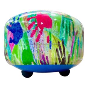 Tambour à langue en acier multicolore avec motif d'empreintes de mains, instrument de percussion Handpan pour la méditation, le yoga, la thérapie sonore, cadeau - Product Image 1