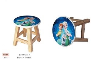 Kids Wooden <b>Stool</b> Seat Printed Toddler Ottoman Minimalist Furniture Decoration Wood Stand <b>for</b> Home Playroom <b>Bathroom</b> Tabletop - Product Image 2
