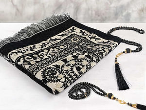 Nouveau design, tapis de prière turc incurvé Jaenamaz, tapis de prière musulman islamique Sejdah, Hajj, Omra, Ramadan, tapis de prière portable imperméable - Product Image 5