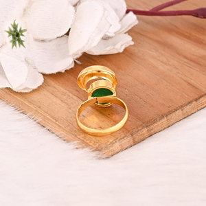 <b>Adjustable</b> Green Hydro Brass <b>Ring</b> Handmade Gemstone Jewelry for Women - Product Image 5