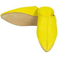Babouches marocaines en cuir pour homme, modèle Deco Sarma, couleur jaune, avec doublure en cuir véritable, taille 6, semelle intermédiaire en caoutchouc