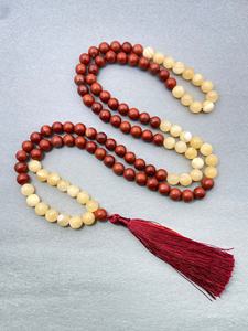 Collier de prière Mala religieux 108 perles de 8 mm en calcite et jaspe, fait main de qualité supérieure, souvenir en cristal, énergie de guérison bouddhiste - Product Image 2