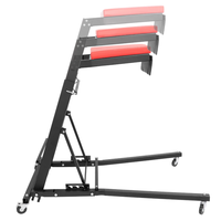 Chariot d'atelier pliable et réglable 400 lb avec plateau rembourré pour réparation de moteur, camion, SUV, garage, rouge poli GAPGAR035