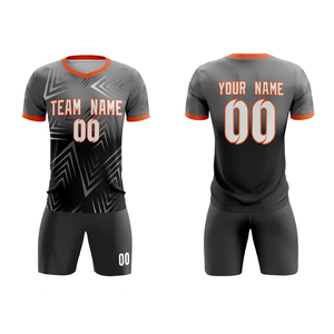 Ensemble maillot et short de football à manches courtes et col en V, design personnalisé, pour entraînement, meilleure qualité, uniforme d'équipe. - Product Image 1