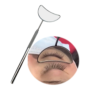 Espejo Manual para Pestañas de Acero Inoxidable de Calidad Premium con Mango Cómodo, Diseño Ovalado y de Mariposa, Herramienta de Belleza - Product Image 2