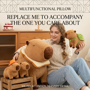 Aika Capybara Mignon avec Harnais de Poisson Rouge, Animaux en Peluche Créatifs, Cadeau Amusant et Doux - Product Image 4