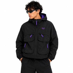 Custom Manufacturer High Quality Custom <b>Zip</b> <b>up</b> Reversible Nylon <b>Jackets</b> Double Plaid Side Waterproof Windbreaker <b>Jacket</b> for Men - Product Image 2