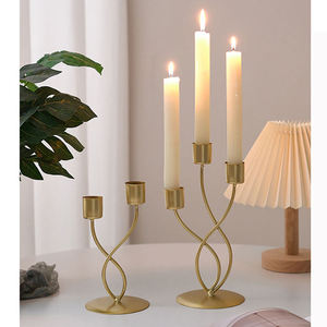 Candelabros de Hierro Metálico para Bodas, Centros de Mesa Dorados, Candelabros Altos Decorativos para Decoración de Mesa, Venta al Por Mayor de Fábrica - Product Image 1