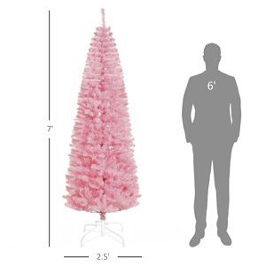 Albero di Natale Artificiale Rosa Pieghevole da 2,1 m con Apertura Automatica e Luci LED, Decorazione per Interni e Feste - Product Image 3