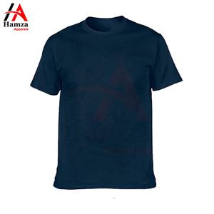 Camiseta de algodón de color azul liso para hombre y mujer Impresión de logotipo personalizado Ropa informal cómoda Camisetas de hombre al por mayor - Product Image 3