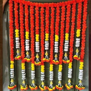 Indian Handmade Eco Friendly Small Marigold Artificial Flower Toran Preserved <b>Plastic</b> Door Hanging Customized Graduation Easter - Product Image 3