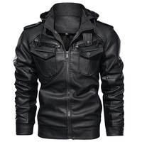 Blouson en cuir noir pour homme, manches longues, coupe-vent, style hiver, veste de moto en cuir, vêtements pour homme, imperméable, course moto