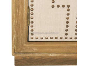 Meuble de rangement moderne en bois massif à 2 portes, buffet décoratif en bois fait main pour appartement, entrepôt, salon, maison - Product Image 6