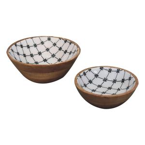 Recién Llegado, Tazón de Madera Natural Personalizable con Impresión Esmaltada para el Hogar, Tazón Redondo de Madera para Servir en la Cocina - Product Image 1