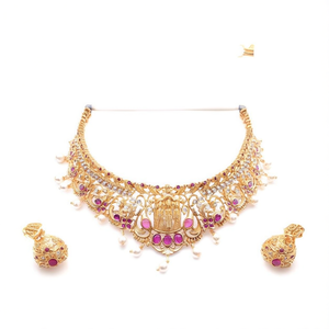 Fashion Jewelry Set Ram Lakshman Matte Choker with Pearls - Product Image 2