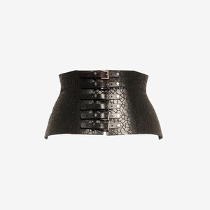 Black Genuine Lambskin Leather <b>Women</b> <b>Corset</b> Waist Belt Shapewear Custom Color Sample & Customization Service Available - Product Image 4