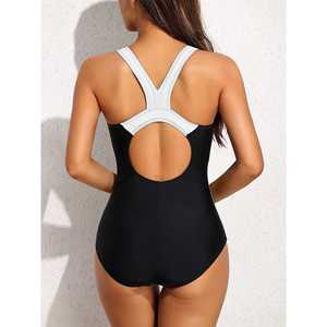 Women's Fashionable Eco-Friendly One <b>Bikini</b> <b>Set</b> <b>Sexy</b> Summer Swim Suit Zipper Decoration Paisley Print Custom Logo Beachwear - Product Image 2