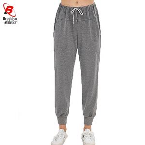 Pantalon d'hiver pour femmes de haute qualité séchage rapide respirant toile genou plat avant cordon de serrage fermeture imprimé Logo en gros pas cher - Product Image 1