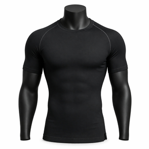<b>Mens</b> Eco-Friendly Quick Dry Breathable Short Sleeve <b>Compression</b> <b>Shirt</b> <b>for</b> Training Fitness Workouts Sports Everyday - Product Image 1