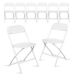 Sedia Pieghevole da Giardino Classica Bianca, Set da 6 Pezzi in Plastica Stampata a Iniezione, Stile Classico - Product Image 5